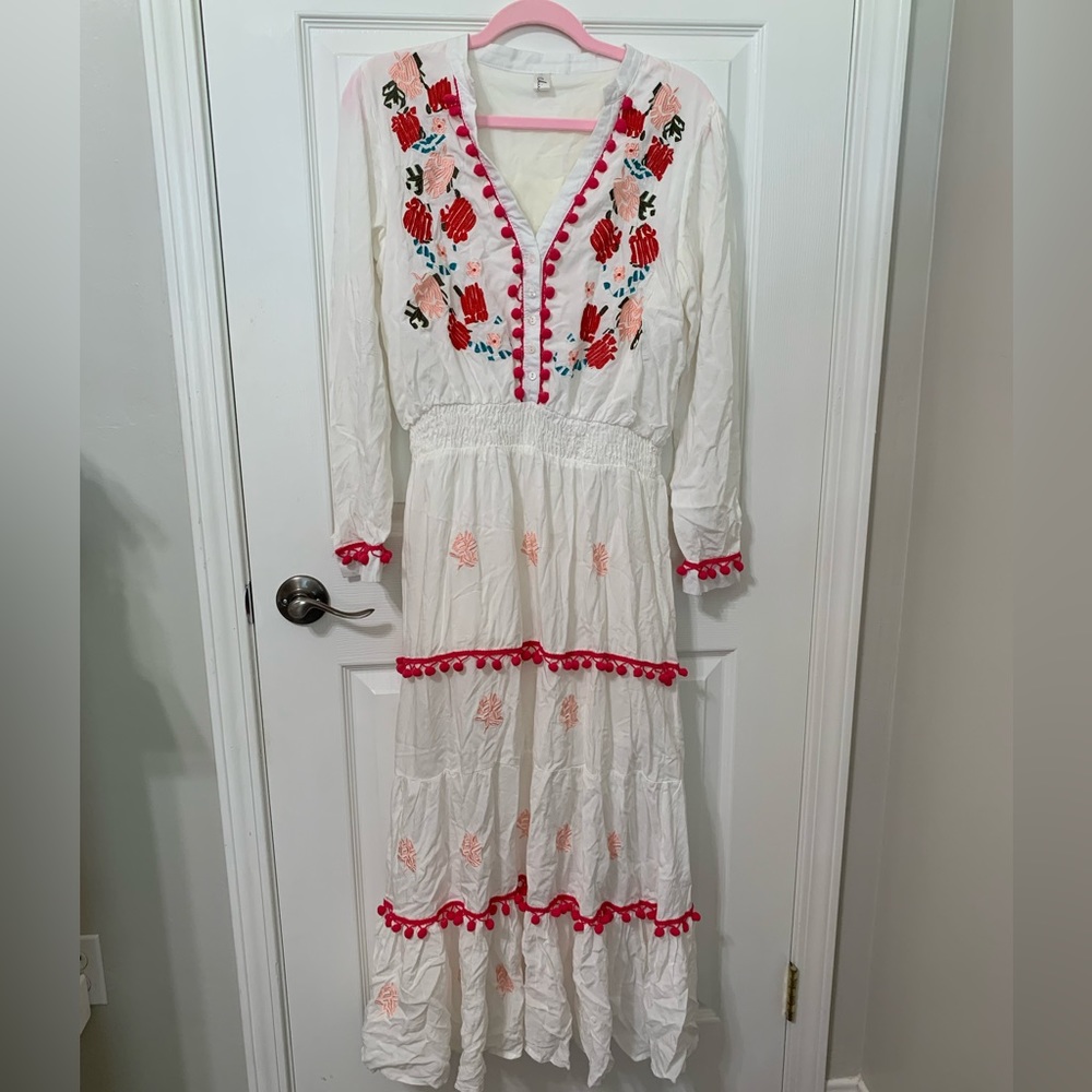 White Embroidered Chicwish Dress